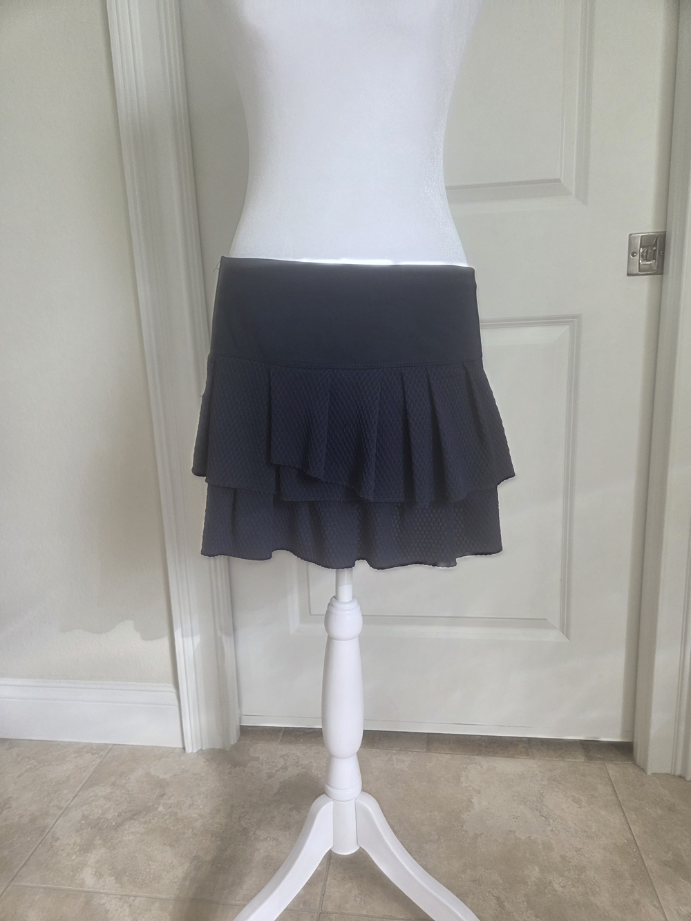 Lucky in Love Nany Blue Tennis Golf Layered Ruffle Skirt Skort Medium